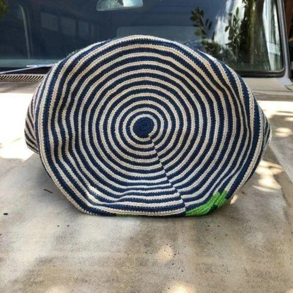 Wayuu Striped Rose Braided Handle Tote Bag Colombi